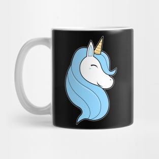 Cute Unicorn Blue Hairs Mug